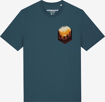 T-Shirt 'Hiking in the mountains' Watapparel en bleu : devant