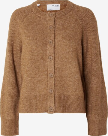 SELECTED FEMME Knit cardigan 'RENA' in Brown: front