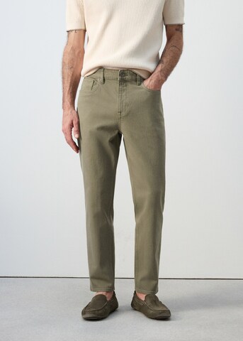 MANGO MAN Tapered Jeans 'Benc' in Green: front