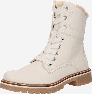 GABOR - Botines con cordones en beige: frente