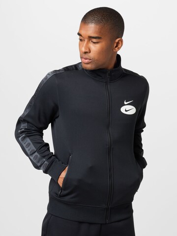 Nike Sportswear Zip-Up Hoodie in Black: front