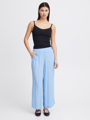 ICHI Wide leg Broek 'MARRAKECH' in Blauw