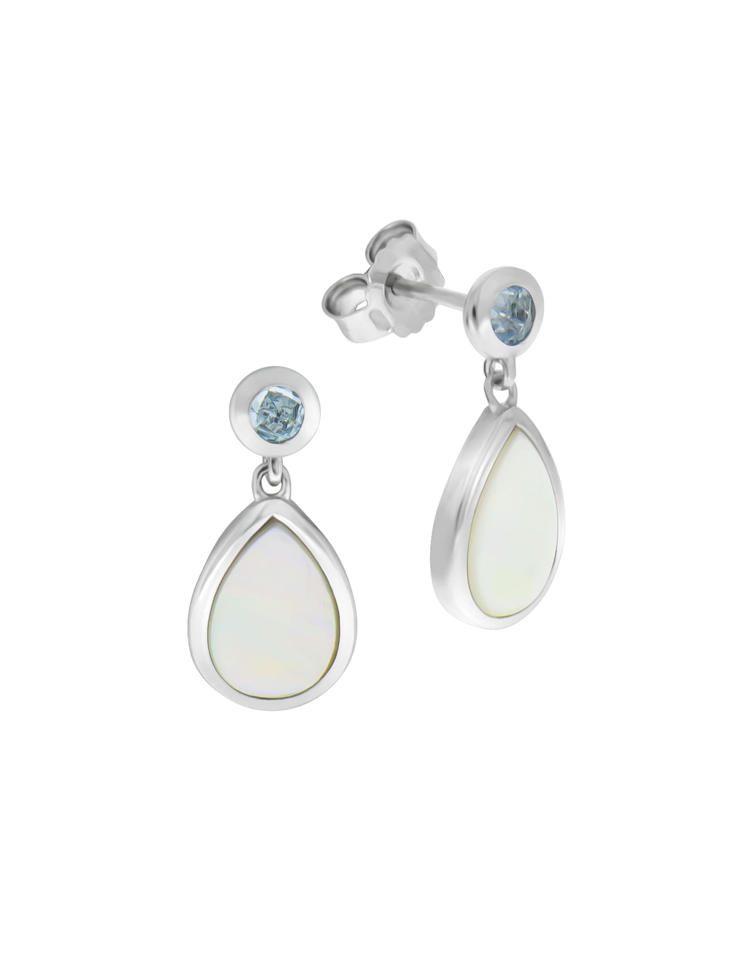 Zeeme Earrings in Silver: front