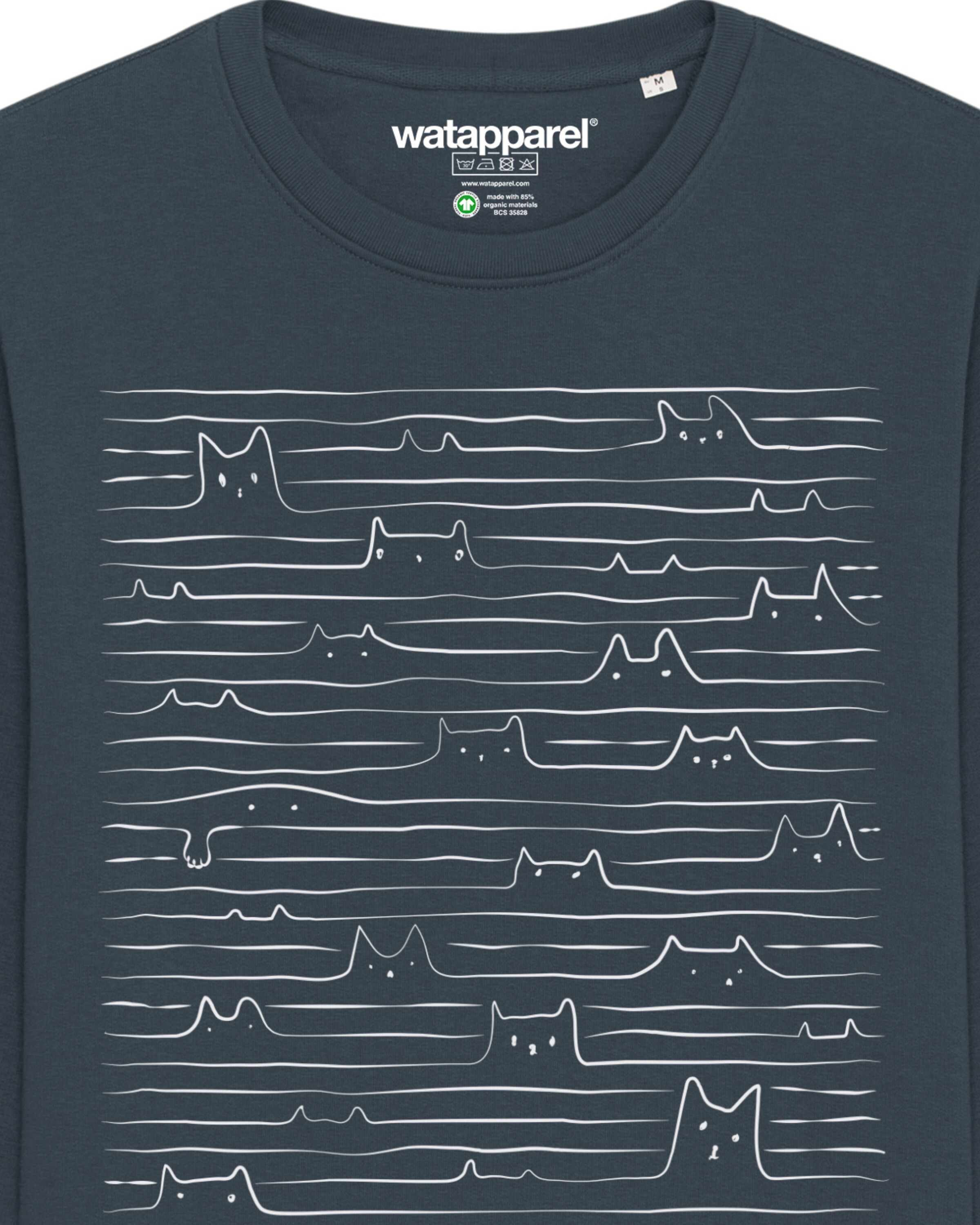 Watapparel Sweatshirt ' Doodle Cats ' in Grijs