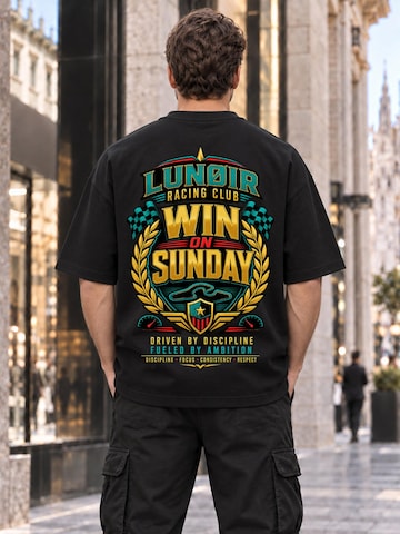 LUNØIR Studio Shirt 'Win on Sunday'‌‌‌‌‌‌‌‌ in Schwarz
