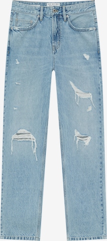 Pull&Bear Loosefit Jeans in Blauw: voorkant