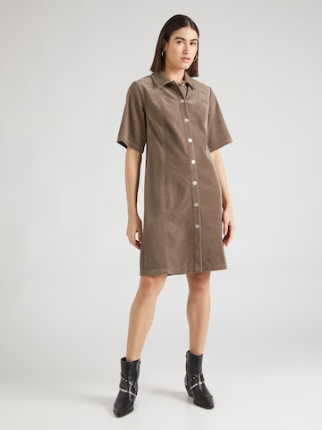 Robe-chemise 'Meggy' Soft Rebels en marron : devant