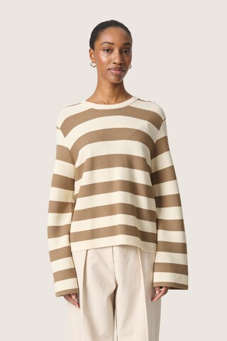 SOAKED IN LUXURY Trui 'Lidya' in Beige: voorkant