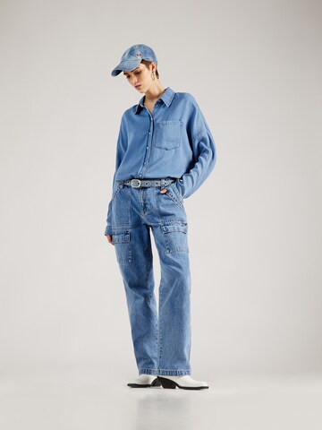 Abrand Wide leg Cargo Jeans 'TIANNA' in Blue