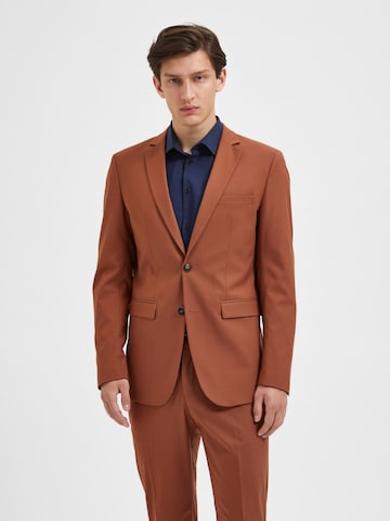 SELECTED HOMME Slim fit Business Blazer 'Logan' in Brown: front