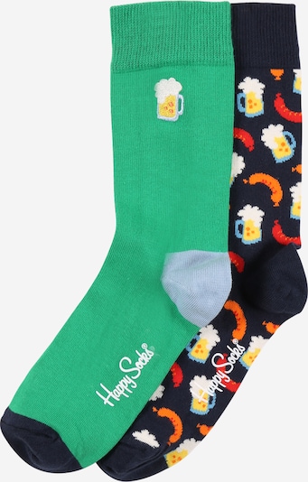 Șosete 'Beer' Happy Socks pe bleumarin / albastru deschis / verde deschis / roși aprins / alb, Vizualizare produs