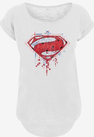 Maglietta 'DC Comics Superman Geo' di F4NT4STIC in bianco: frontale