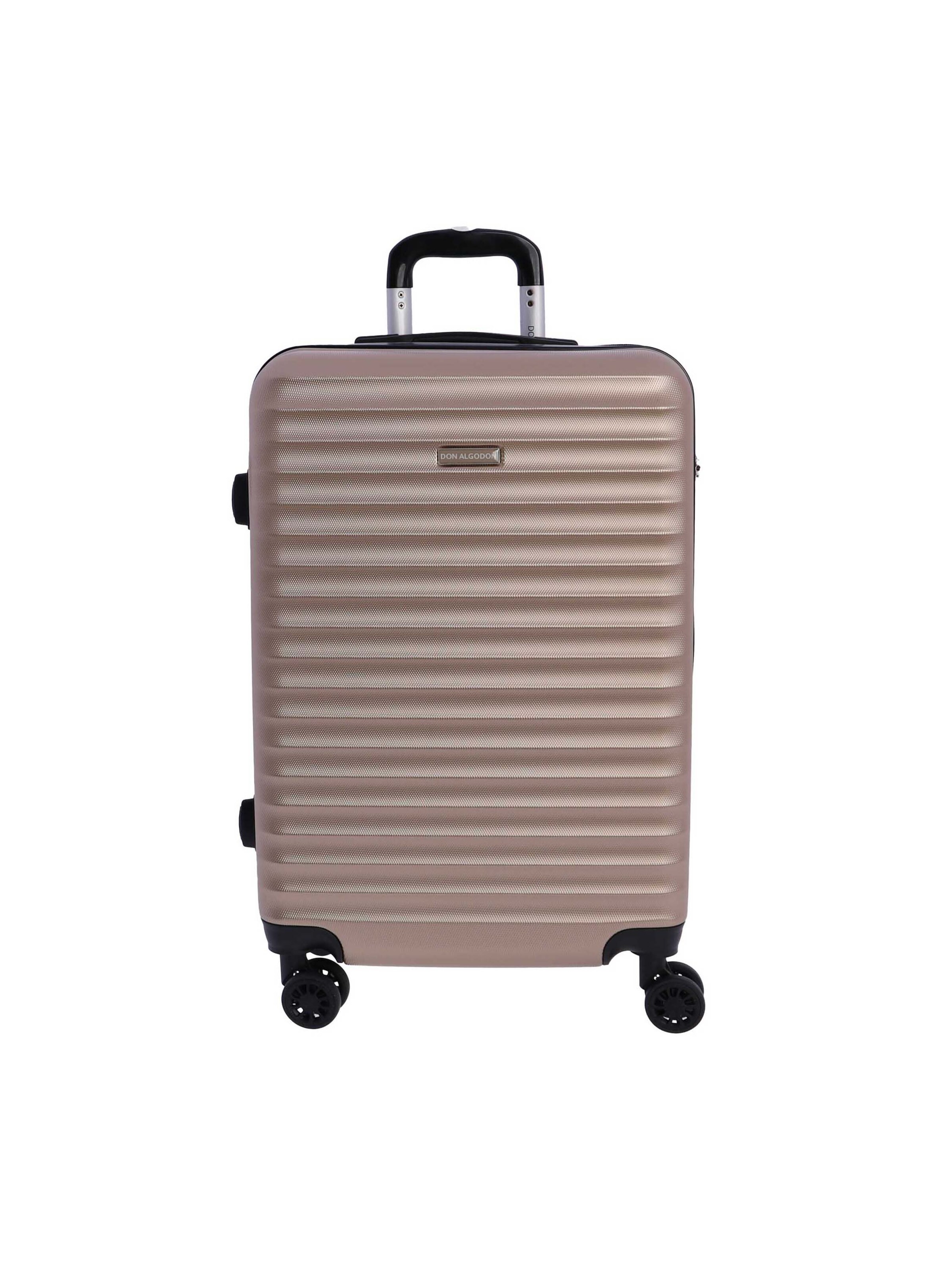 Don Algodon - Carrito 'DON ALGODON Maleta Mediana 23 kg | Maleta de Viaje Rígida con 4 Ruedas Dobles 360º, Candado TSA y Asa Telescópica | Equipaje Resistente al Agua para Viajes en Avión' en oro