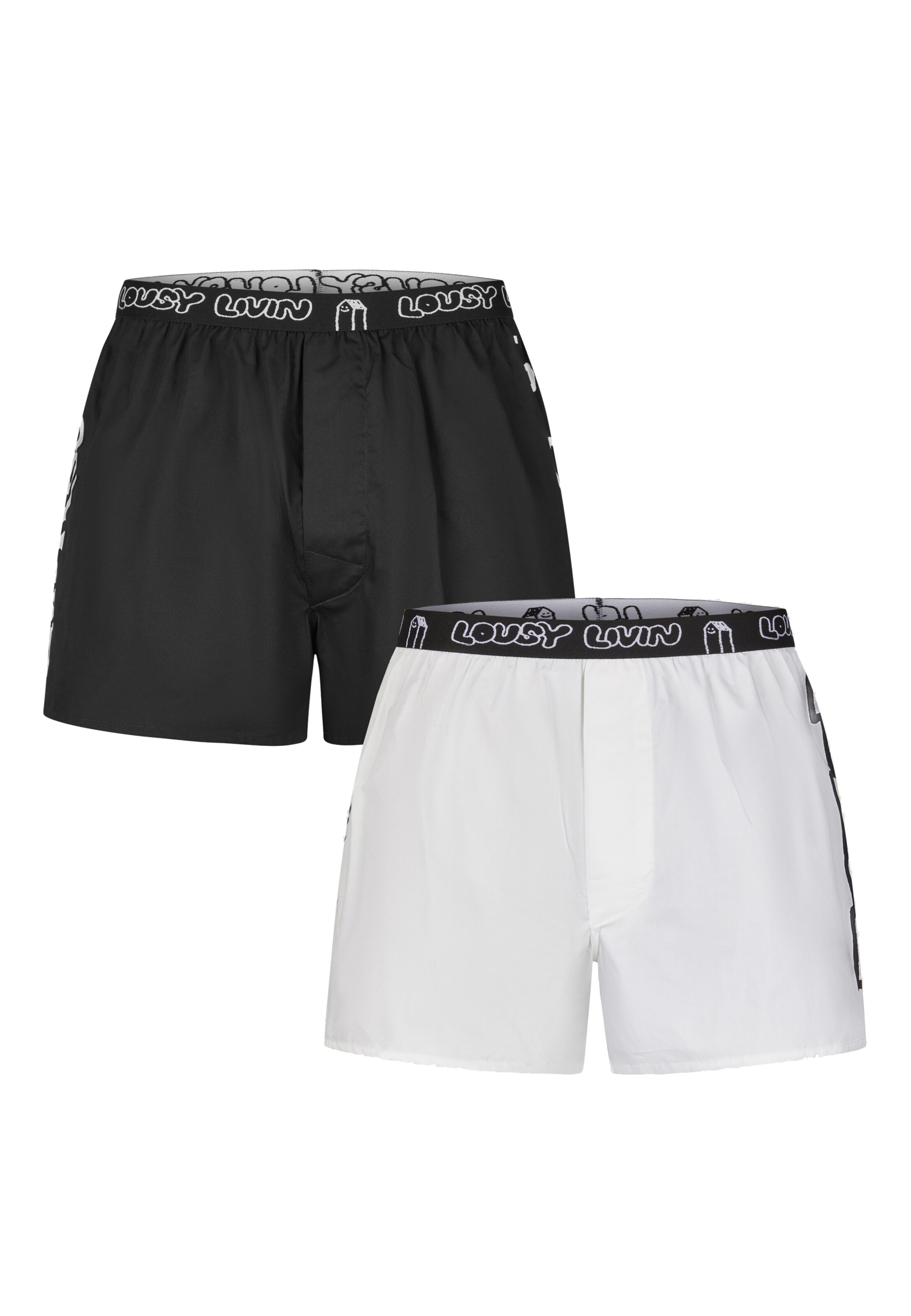 Lousy Livin Boxershorts 'Lou' in Schwarz: Vorderseite