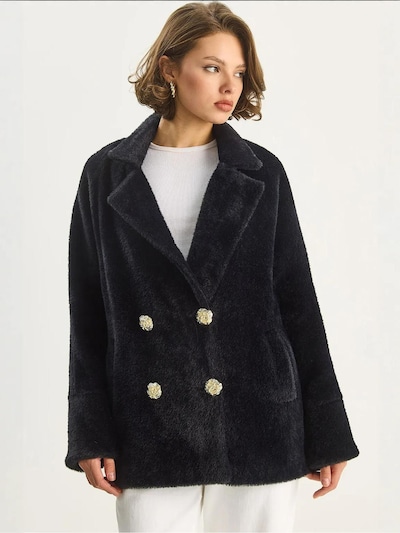 Bianco Lucci Between-Seasons Coat in L in Black, Item view