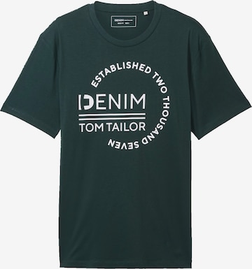 T-Shirt TOM TAILOR DENIM en vert : devant