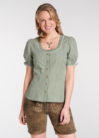 SPIETH & WENSKY Traditional Blouse in Green: front