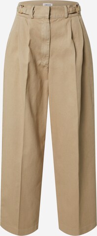 EDITED Loose fit Pleated Jeans 'Chiara' in Beige: front