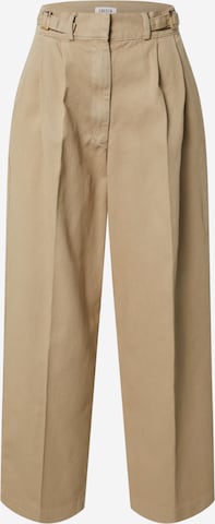 EDITED Loose fit Pleated Jeans 'Chiara' in Beige: front