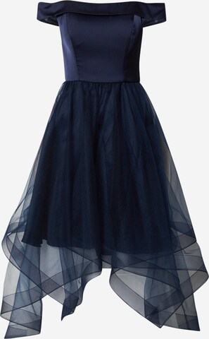 Robe de cocktail Laona en bleu : devant