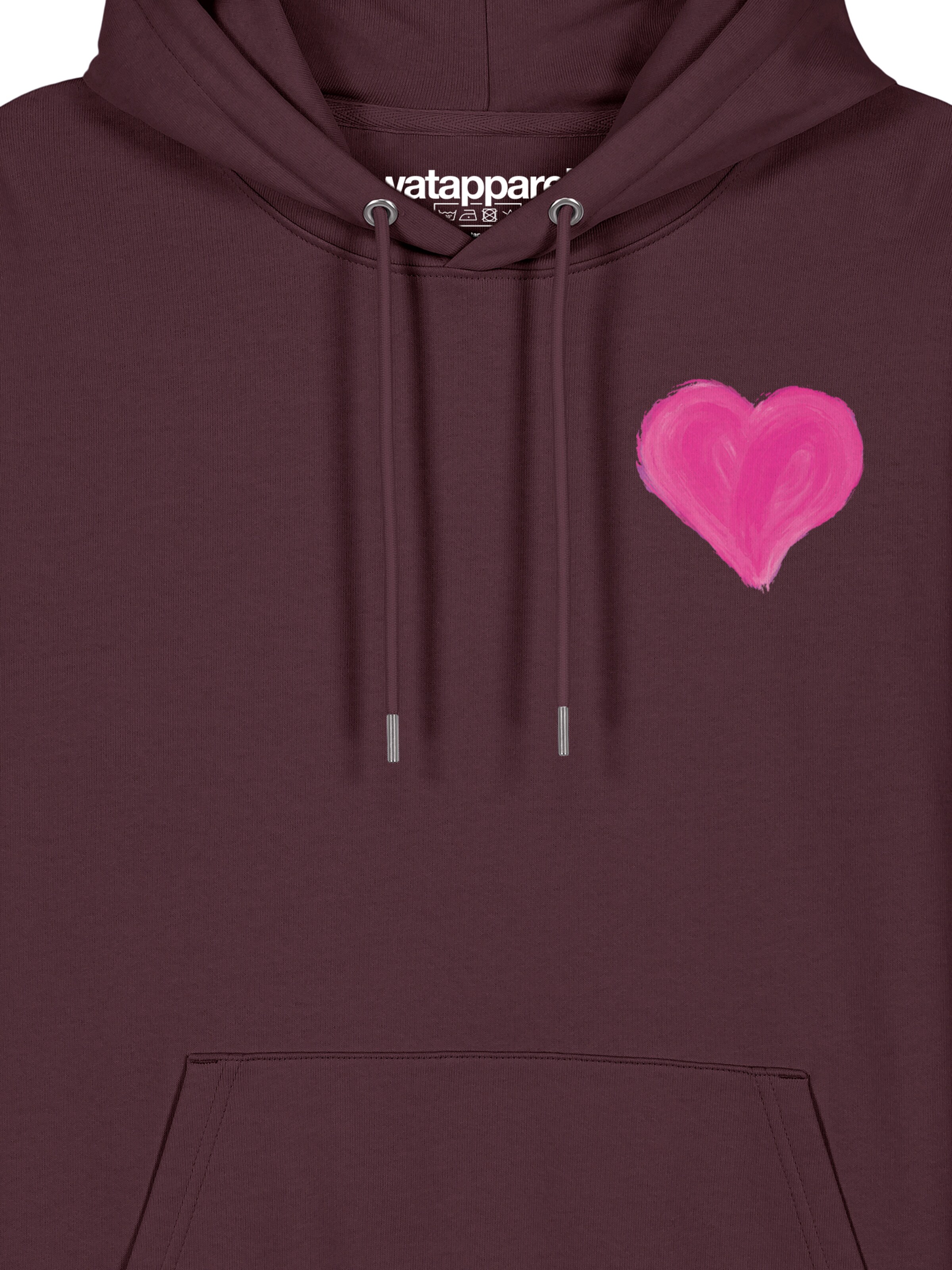 Felpa 'Pink Heart' di Watapparel in rosso