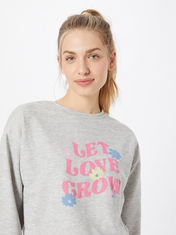 Sweat-shirt 'Let Love Grow' Dorothy Perkins en gris