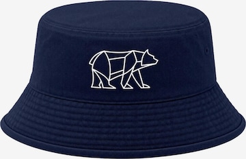 Neverless Hut 'Bär Lineart Polygon' in Blau: Vorderseite