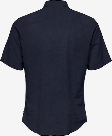 mėlyna Only & Sons Priglundantis modelis Marškiniai 'CAIDEN'