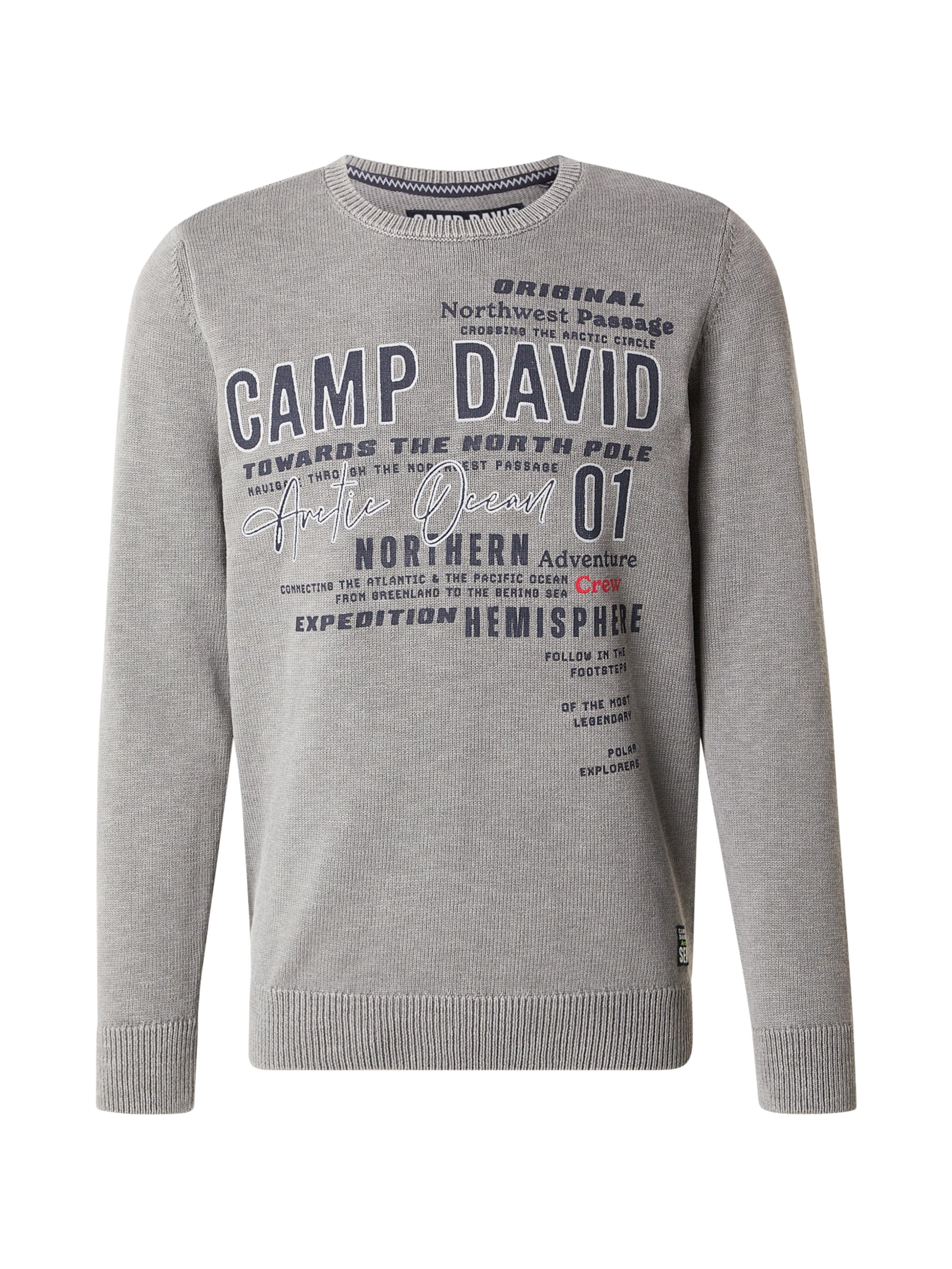CAMP DAVID Pull-over en gris / gris foncé / blanc, Vue avec produit