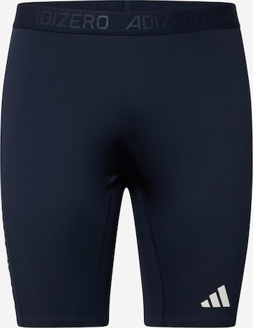 ADIDAS PERFORMANCE Skinny Sportbroek 'Adizero' in Blauw: voorkant