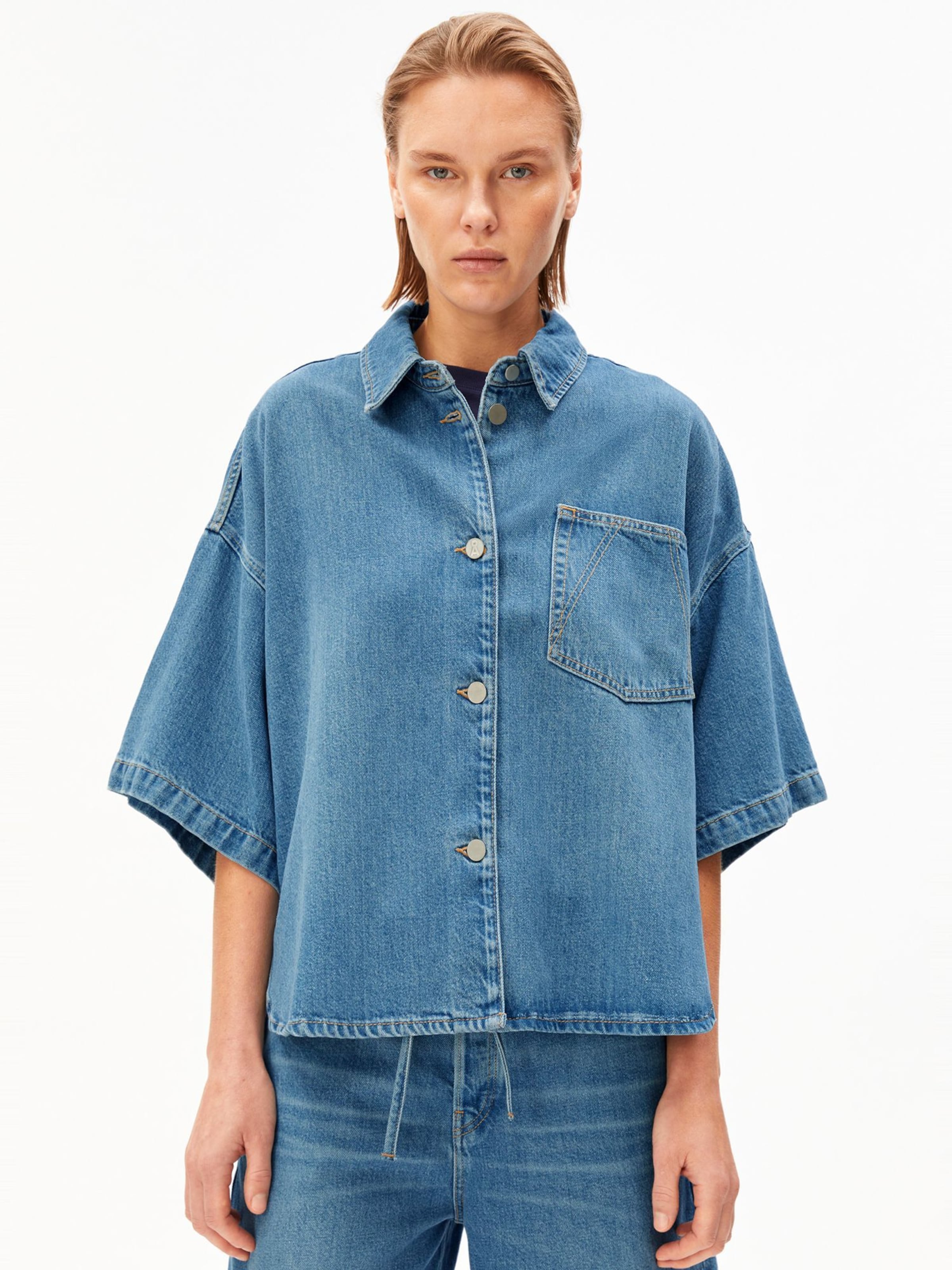 ARMEDANGELS Blouse in Blue: front