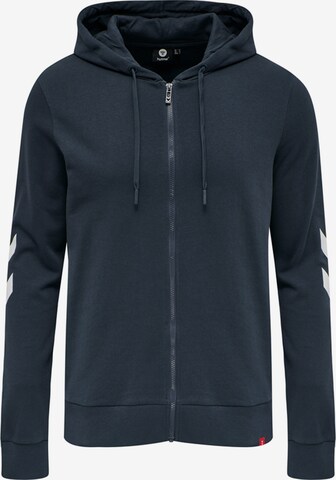 Hummel Athletic Zip-Up Hoodie 'Legacy' in Blue: front