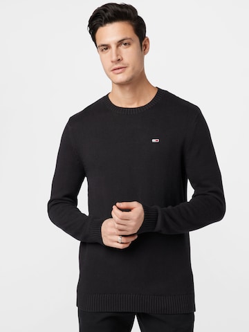 Tommy Jeans Sweter 'Essential' w kolorze czarny: przód