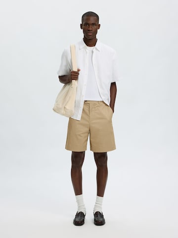 SELECTED Loose fit Chino trousers in Brown