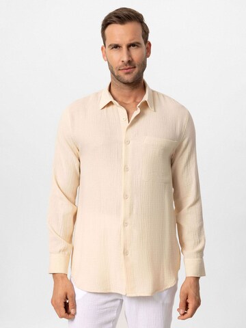 Antioch Regular fit Overhemd 'Ilario' in Beige: voorkant