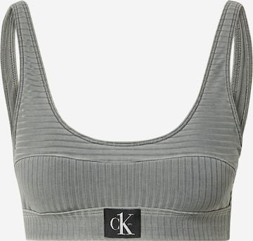 Calvin Klein Swimwear Bikini Top in Grey: front