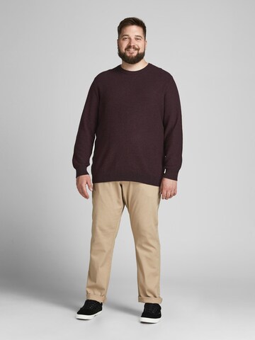 Jack & Jones Plus Tröja 'Aaron' i röd