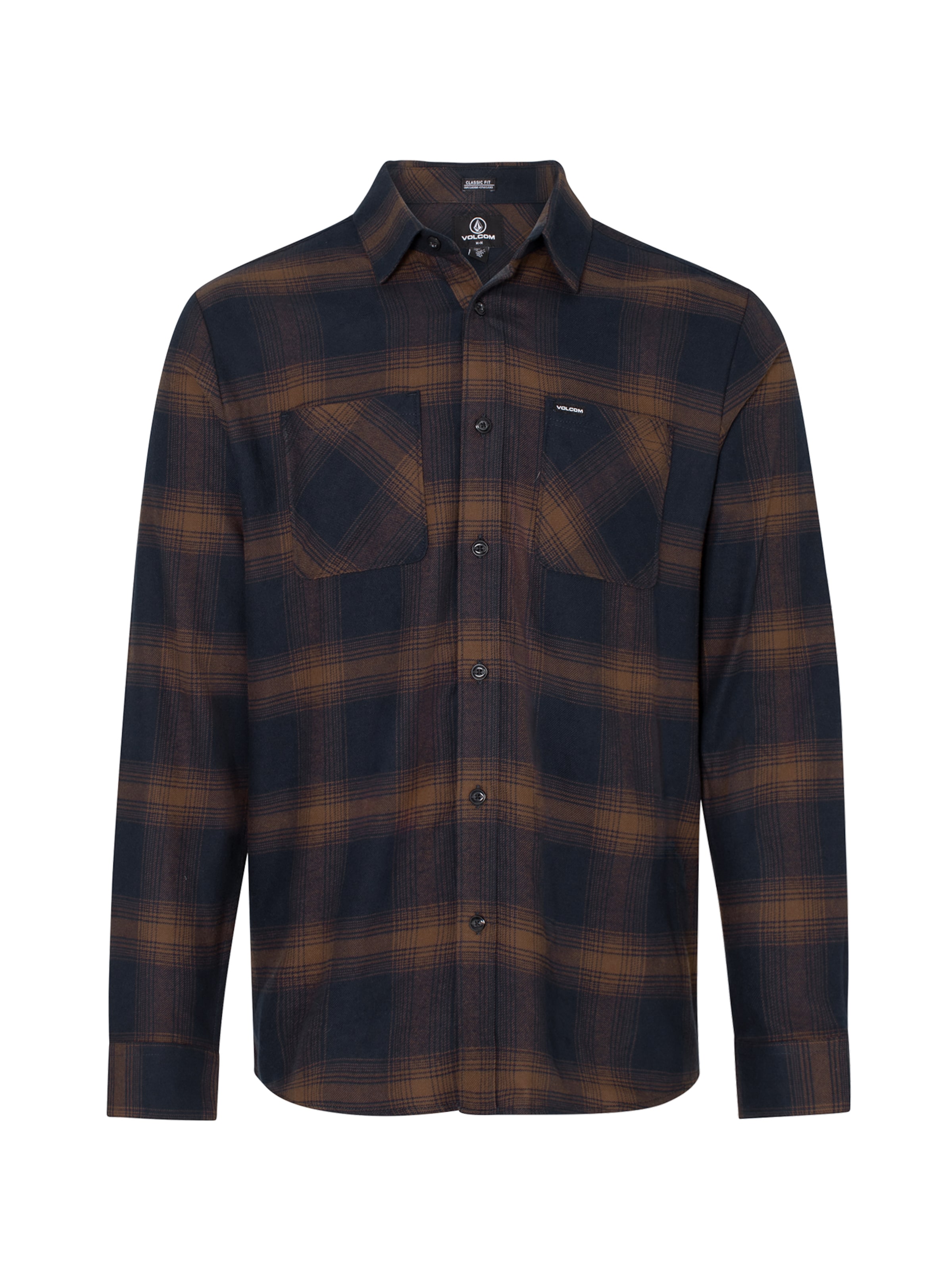 Volcom Comfort fit Button Up Shirt 'Netastone' in Brown: front
