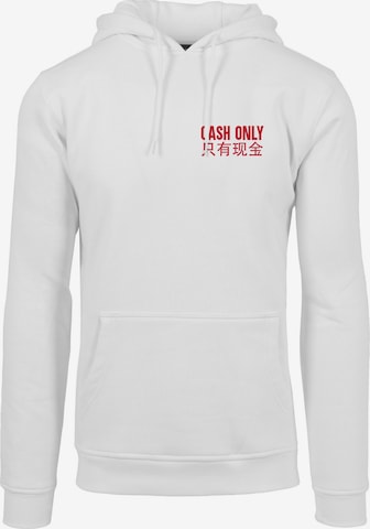 Mister Tee Regular fit Sweatshirt 'Cash Only' i vit: framsida