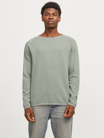 JACK & JONES Regular fit Sweater 'JJEHill' in Green: front