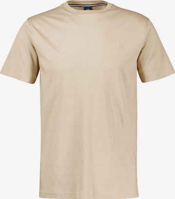 LERROS Klassisches T-Shirt aus reiner Baumwolle mit Rundkragen in Beige: Vorderseite