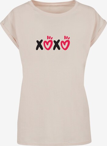 T-shirt 'Valentines Day - Xoxo' Merchcode en beige : devant