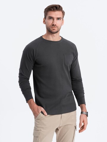 Ombre Shirt 'OM-LSCL-0109' in Grijs: voorkant