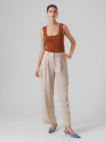 VERO MODA Wide leg Bandplooibroek in Beige