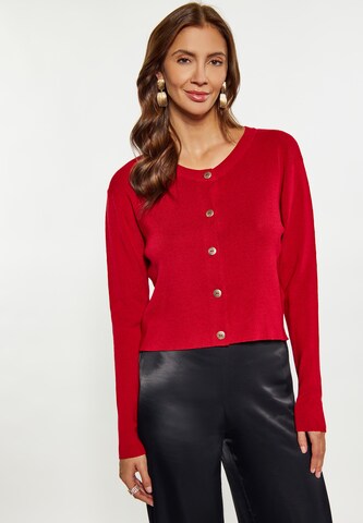 faina Knit Cardigan in Red: front