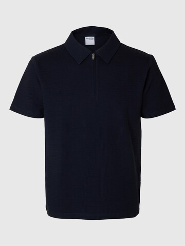 T-Shirt SELECTED en bleu : devant