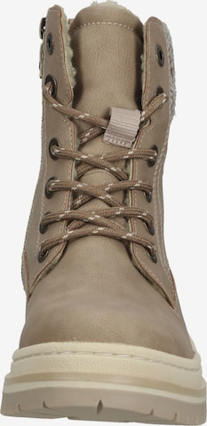 TOM TAILOR Lace-Up Ankle Boots in Beige