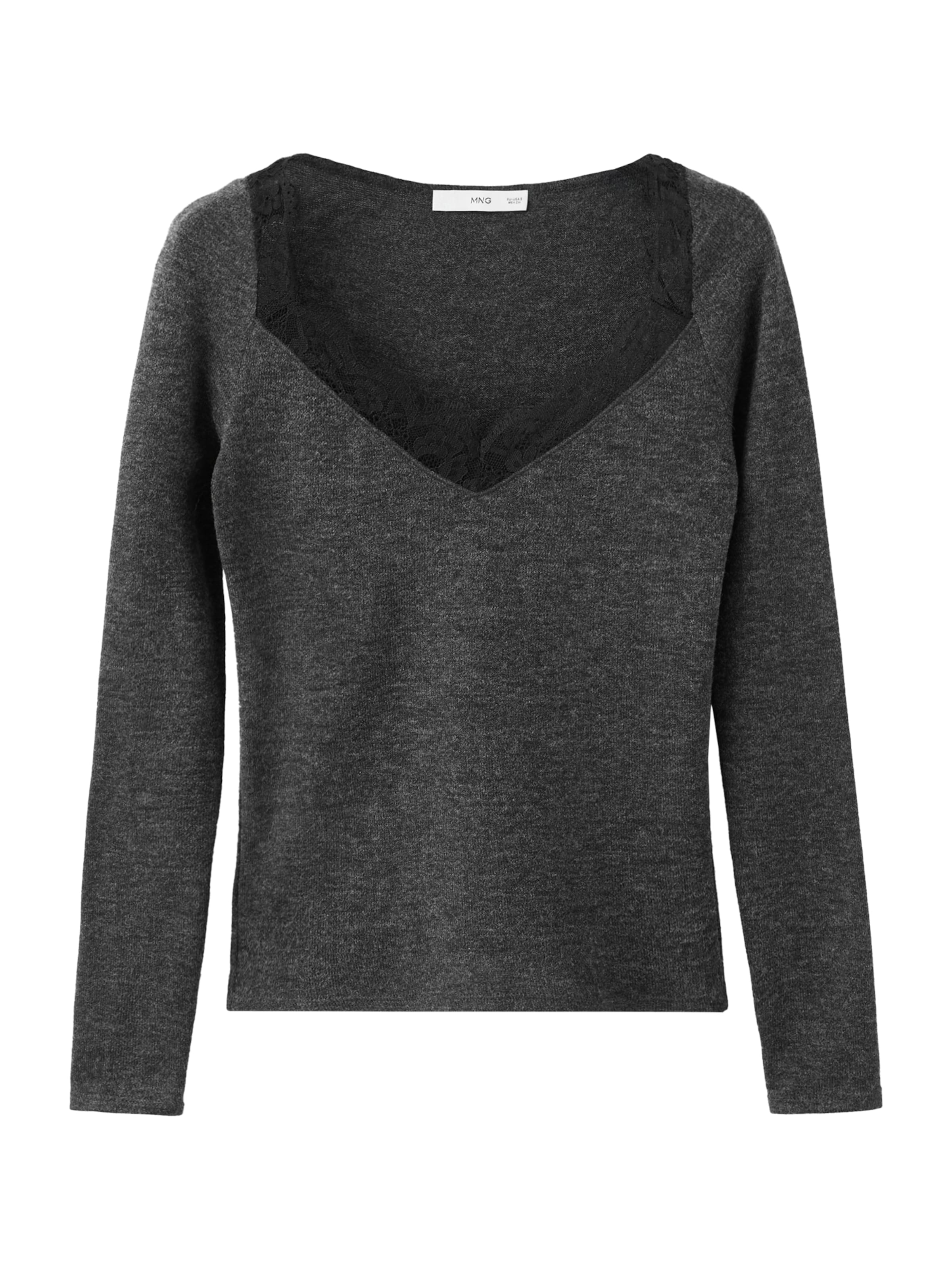 MANGO Shirts 'VERONI' i mørkegrå / sort, Produktvisning