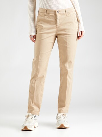 Coupe slim Pantalon chino MAC en beige : devant