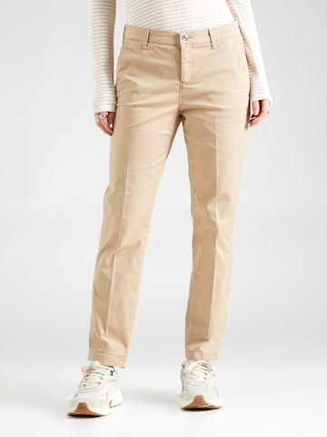 MAC Slimfit Chino kalhoty – béžová: přední strana